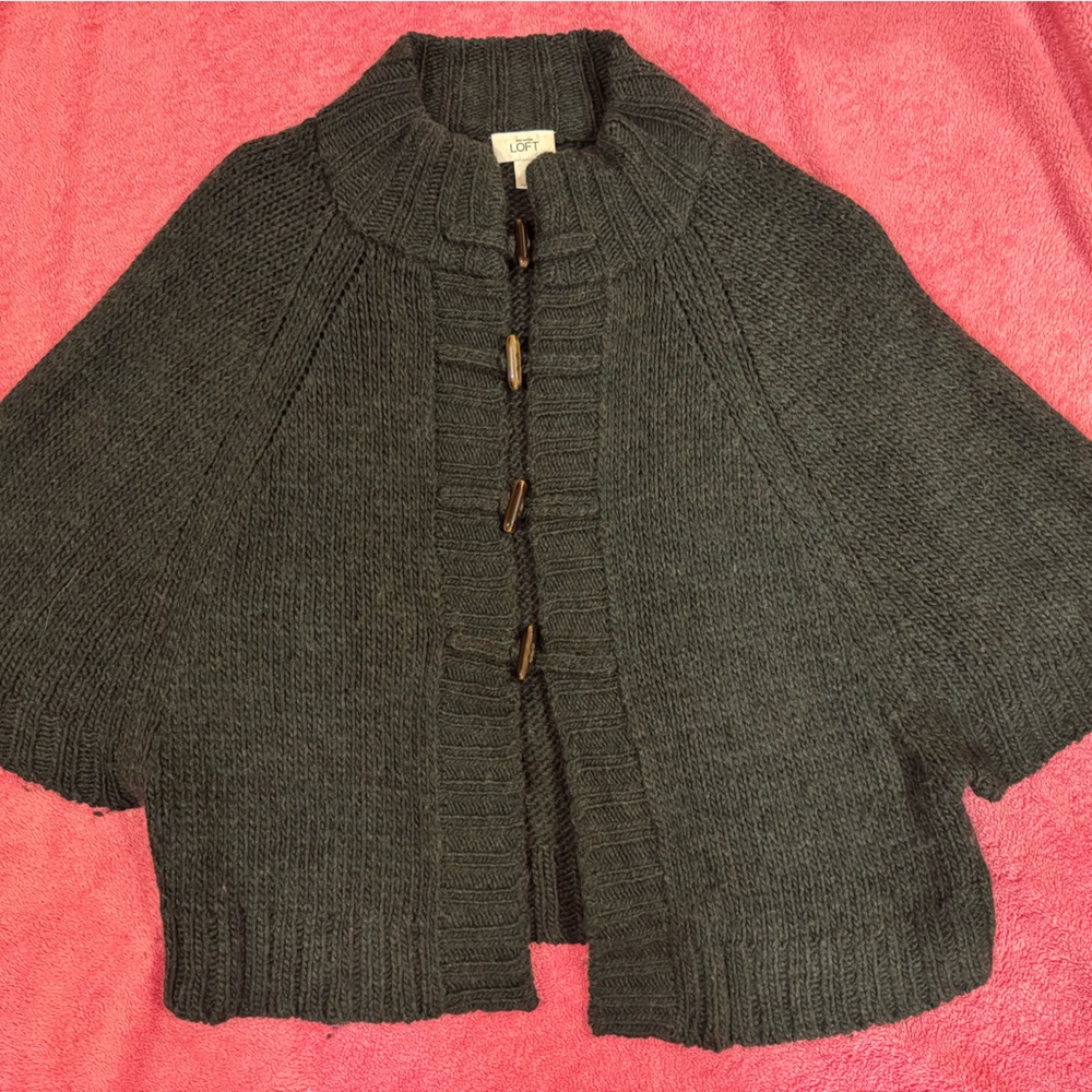 Green Wool Blend Toggle Sweater